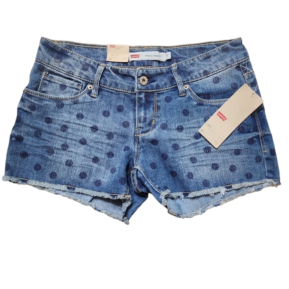 Levi's Polka Dot Shprty Short Jean Shorts Sz 5 NWT - Picture 1 of 5